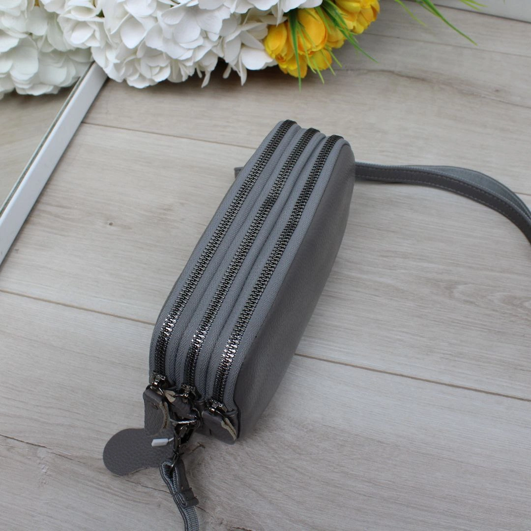 Сумка темний беж крос-боді для подорожей літаком з шкіри